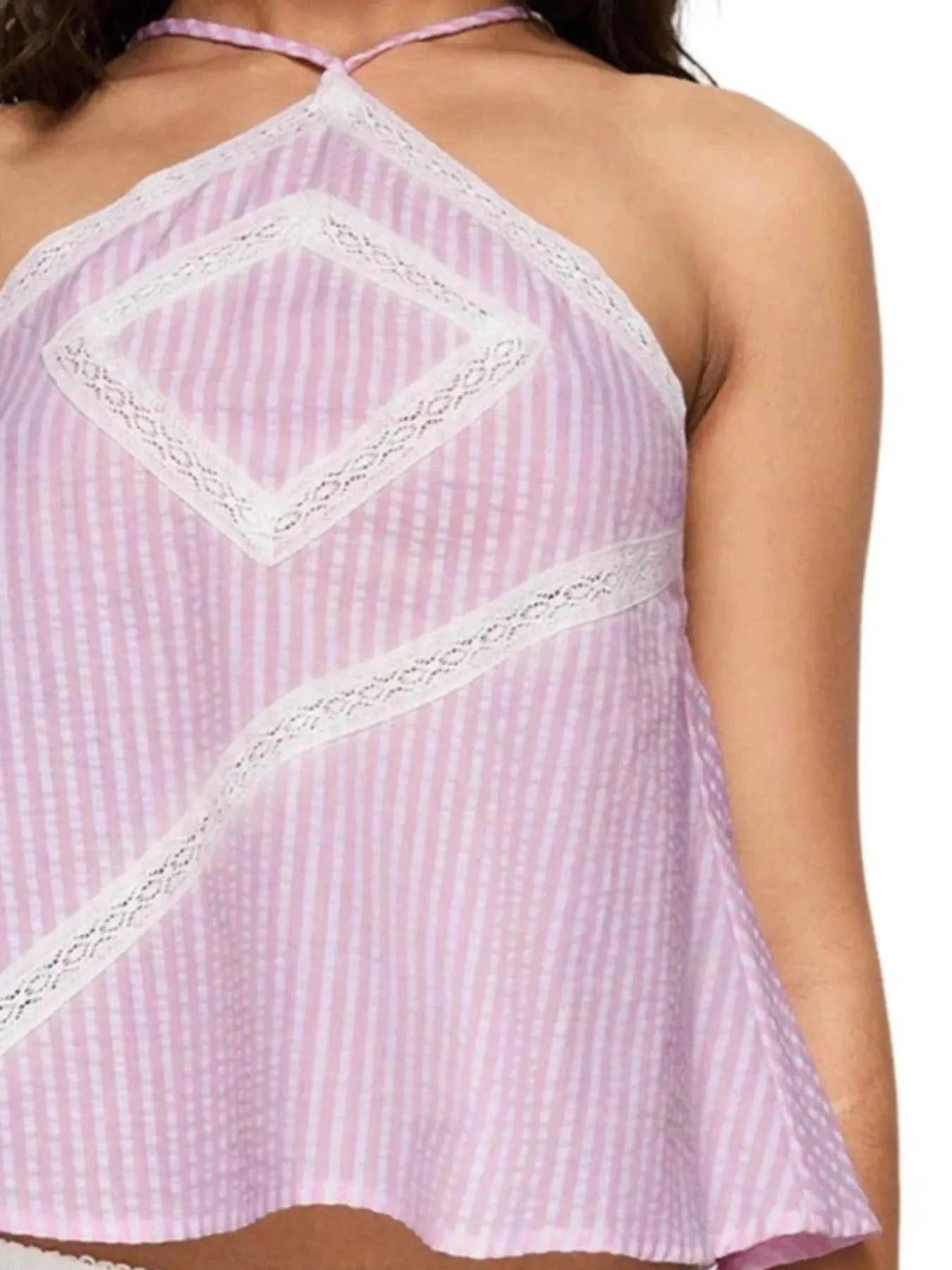 Striped Halter Neck Cami