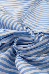 Striped Notched 3/4 Sleeve Blouse