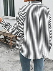 Striped Oversized Button-Up Shirt