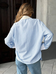 Striped Oversized Button-Up Shirt