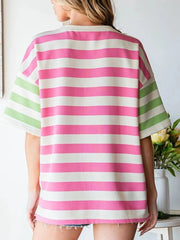 Striped Oversized Short Sleeve T-Shirt