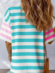 Striped Oversized Short Sleeve T-Shirt