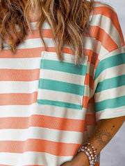 Striped Oversized Short Sleeve T-Shirt