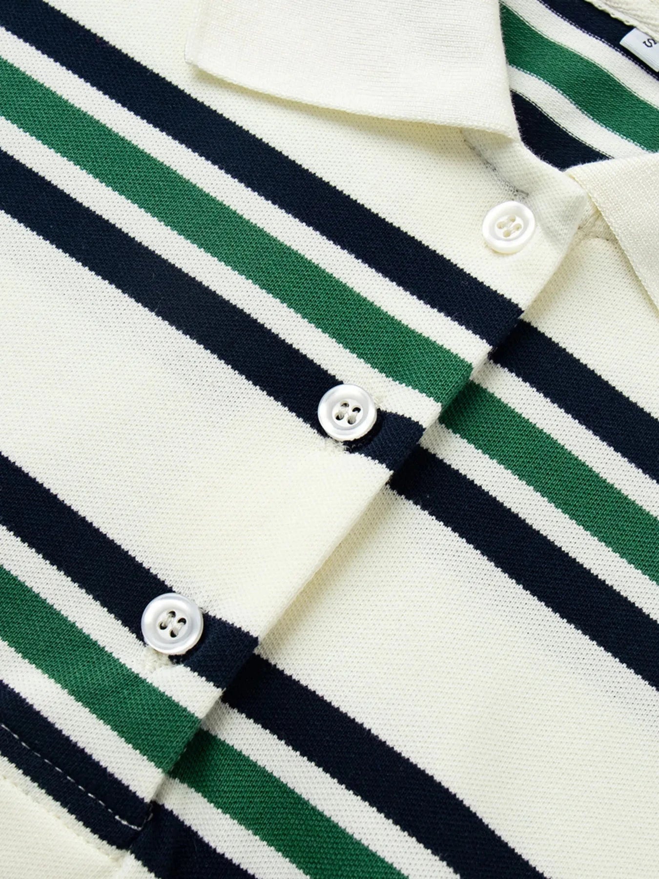 Striped Polo T-Shirt with Contrast Collar