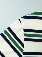 Striped Polo T-Shirt with Contrast Collar