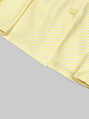 Striped Puff Sleeve Button-Up Shirt