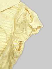 Striped Puff Sleeve Button-Up Shirt