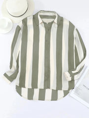 Striped Relaxed Button Up Shirt