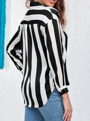Striped Relaxed Button Up Shirt