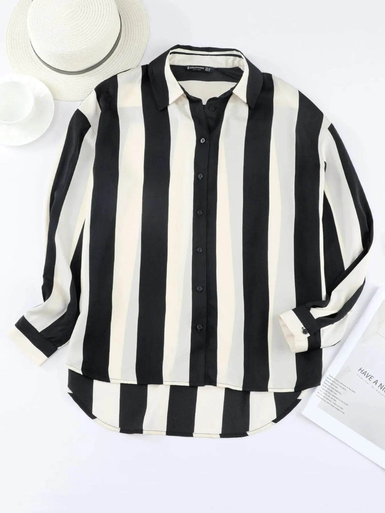 Striped Relaxed Button Up Shirt
