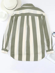 Striped Relaxed Button Up Shirt