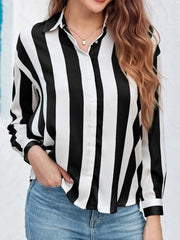 Striped Relaxed Button Up Shirt