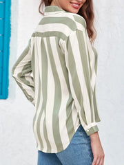 Striped Relaxed Button Up Shirt