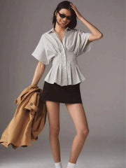 Striped Short Sleeve Button-Up Shirt