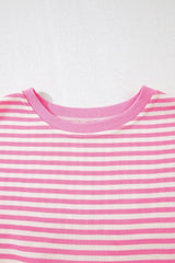 Striped Tie-Back Blouse with Cutout Detail
