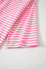 Striped Tie-Back Blouse with Cutout Detail