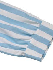 Striped Tie Waist Button Down Shirt