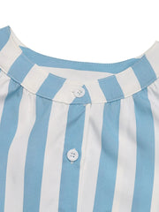 Striped Tie Waist Button Down Shirt