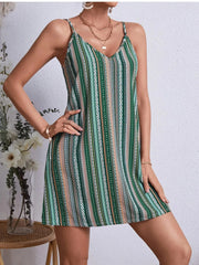 Striped V-Neck Cami Dress