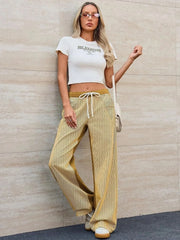 Striped Wide Leg Jeans