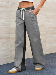 Striped Wide Leg Jeans