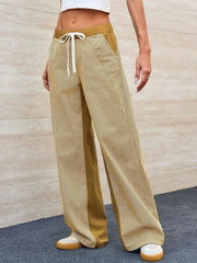 Striped Wide Leg Jeans Mustard / S