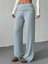 Striped Wide Leg Pants Gray Blue / S