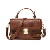 Stylish Microfiber Leather Shoulder Handbag Brown