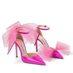 Stylish Mid High Bow Court Heels EU 33 / Pink / 7.5CM