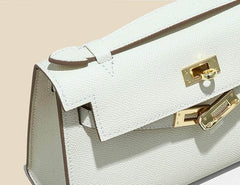 Stylish Mini Calf Leather Handbag with Hardware