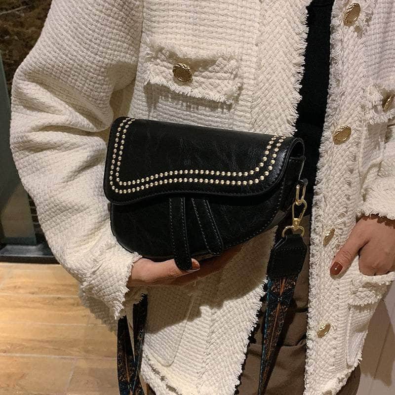 Stylish Mini Leather Shoulder Bag with Crossbody Function