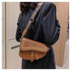 Stylish Mini Leather Shoulder Bag with Crossbody Function