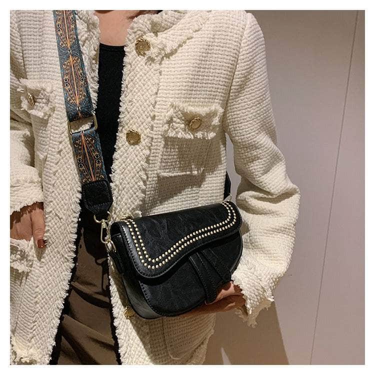 Stylish Mini Leather Shoulder Bag with Crossbody Function