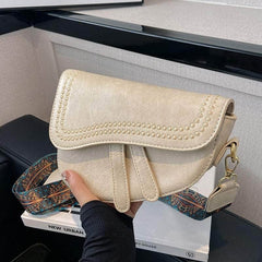 Stylish Mini Leather Shoulder Bag with Crossbody Function Ivory