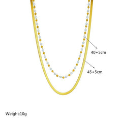 Stylish Multilayer Snake and Pearl Chains Necklace N1934