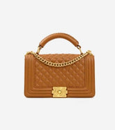 Stylish Shoulder Bag with Checkered Design Orange