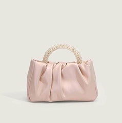 Stylish Truched Handbag with Beaded Top Handle