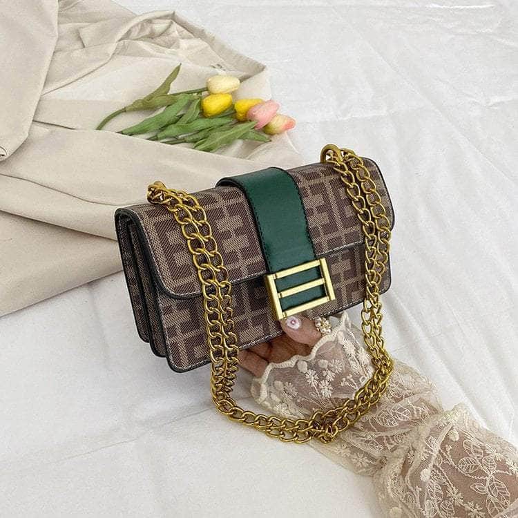 Stylish Vegan Leather Shoulder Bag Green