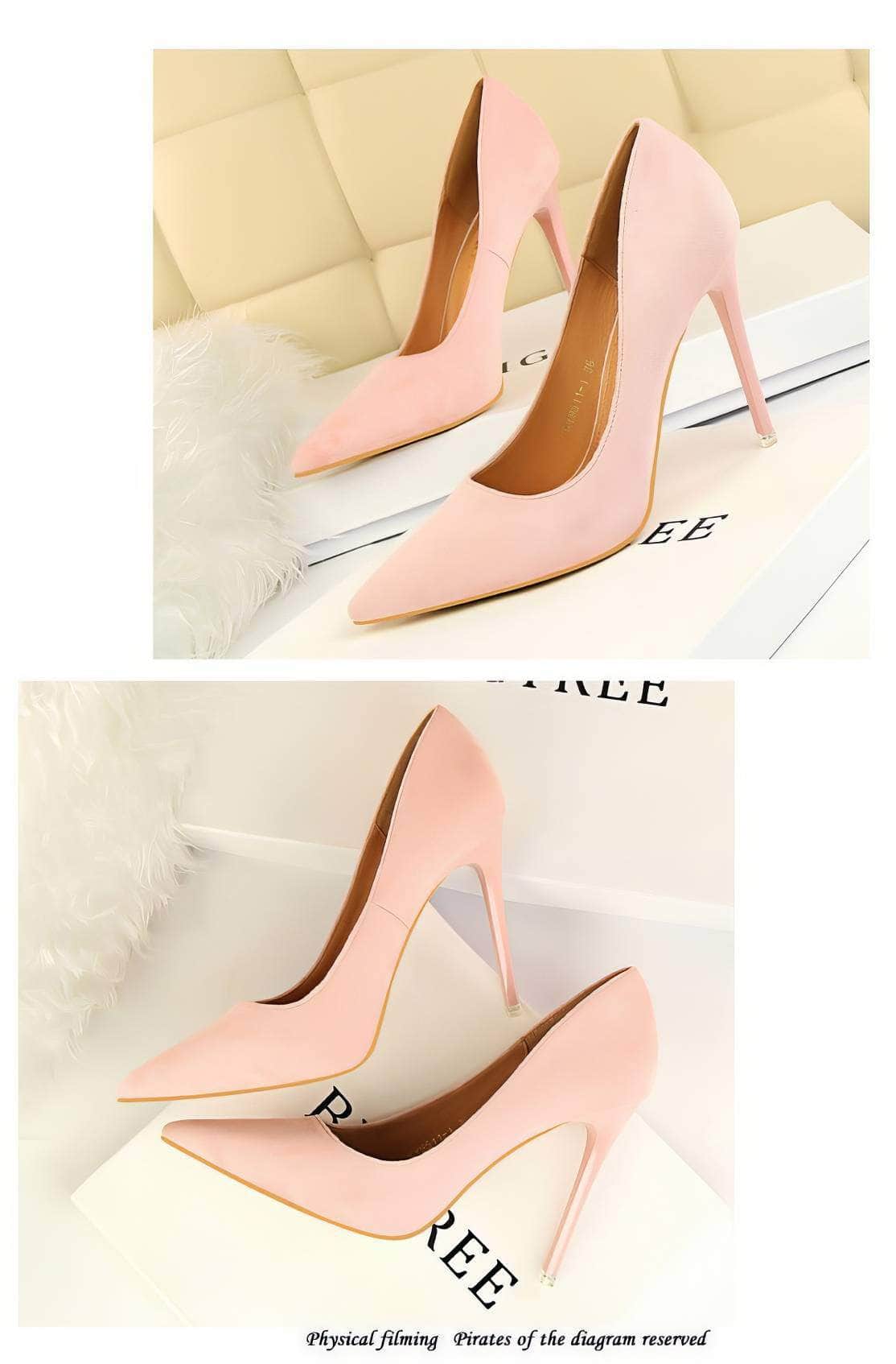 Suede Pointy Toe Pump Stiletto Heels