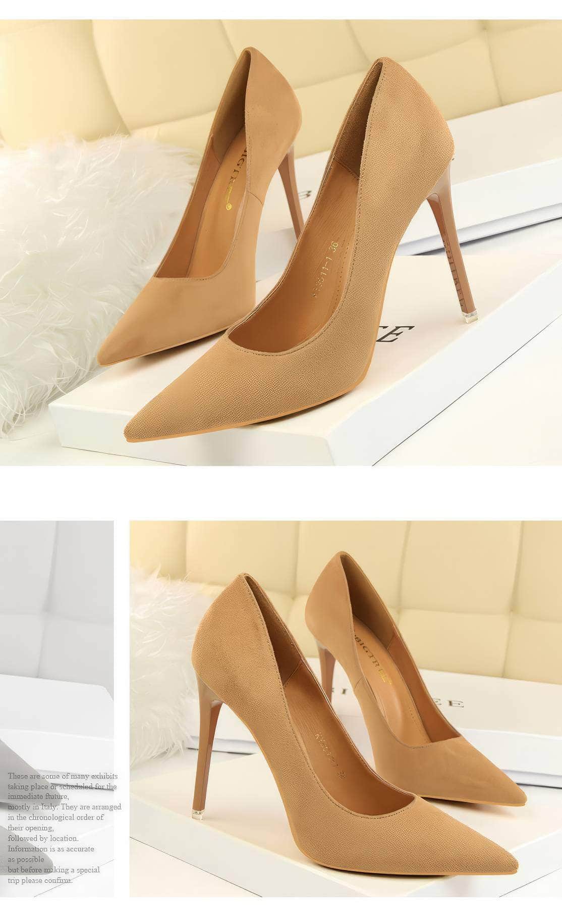 Suede Pointy Toe Pump Stiletto Heels