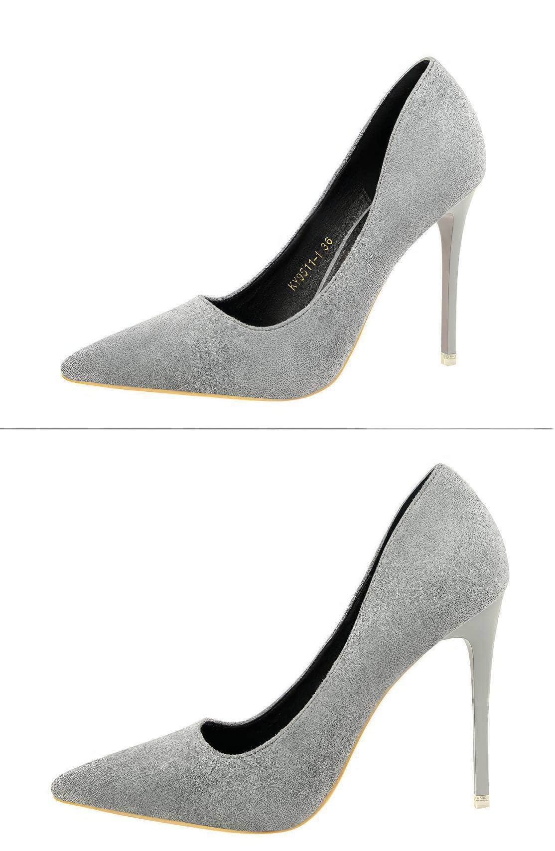 Suede Pointy Toe Pump Stiletto Heels