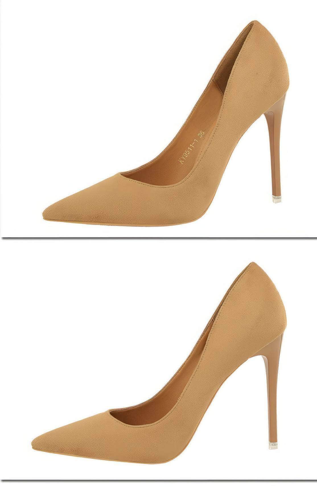 Suede Pointy Toe Pump Stiletto Heels