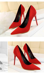 Suede Pointy Toe Pump Stiletto Heels