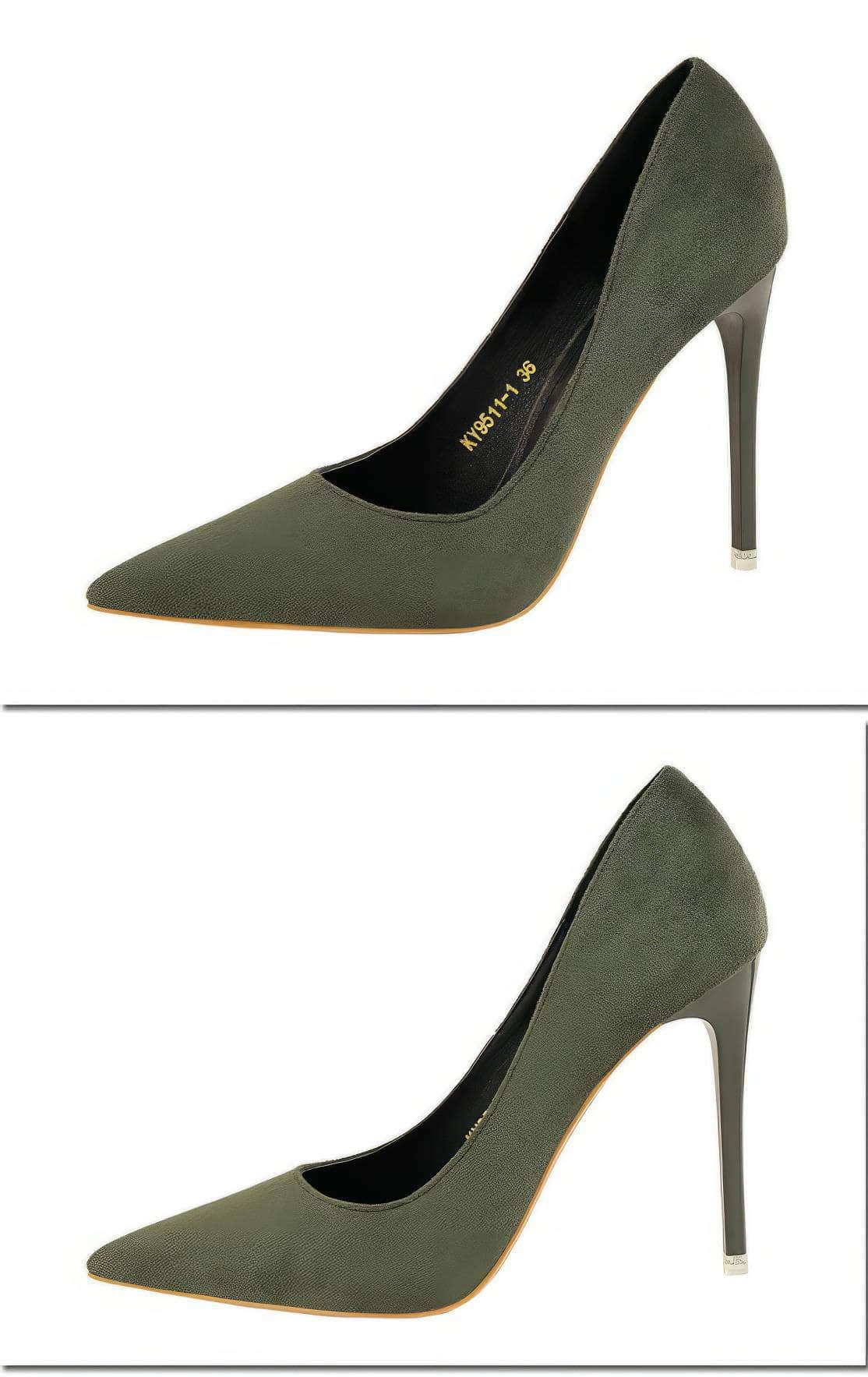 Suede Pointy Toe Pump Stiletto Heels