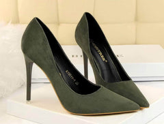 Suede Pointy Toe Pump Stiletto Heels