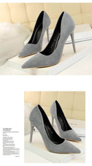 Suede Pointy Toe Pump Stiletto Heels
