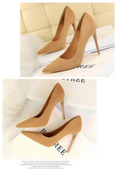 Suede Pointy Toe Pump Stiletto Heels