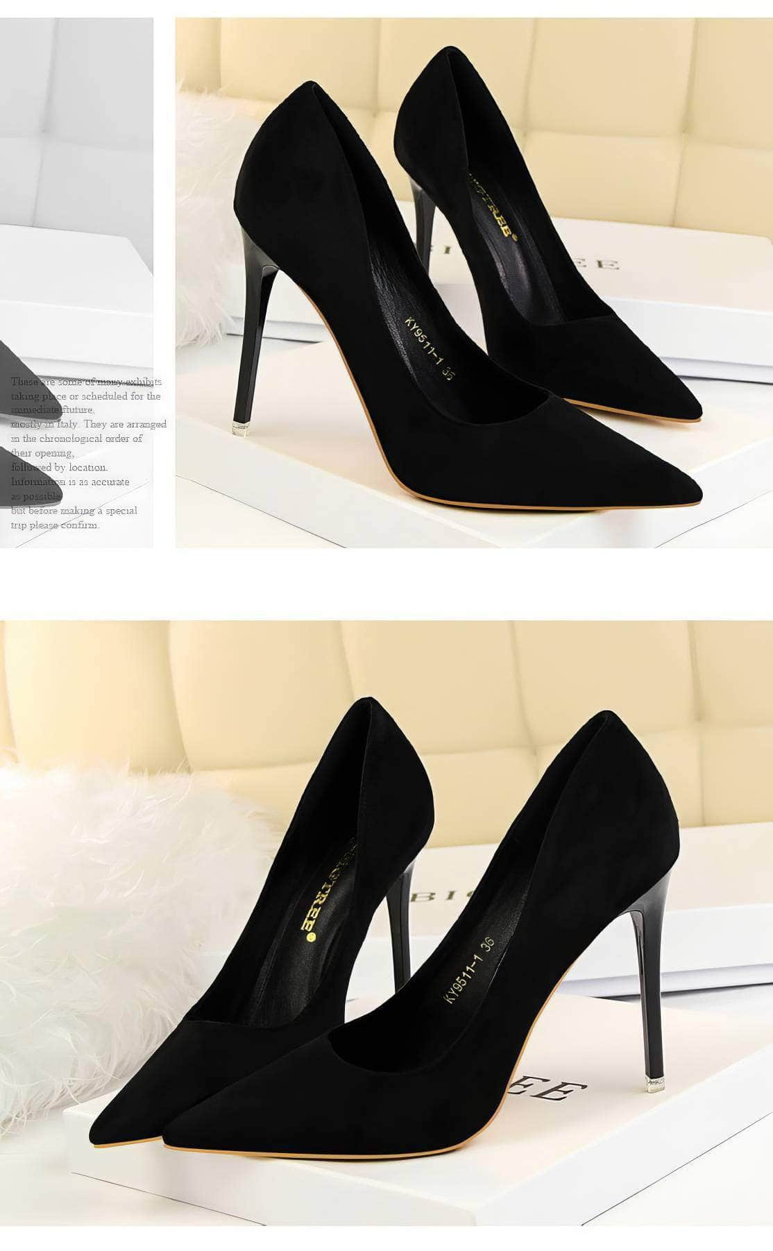 Suede Pointy Toe Pump Stiletto Heels