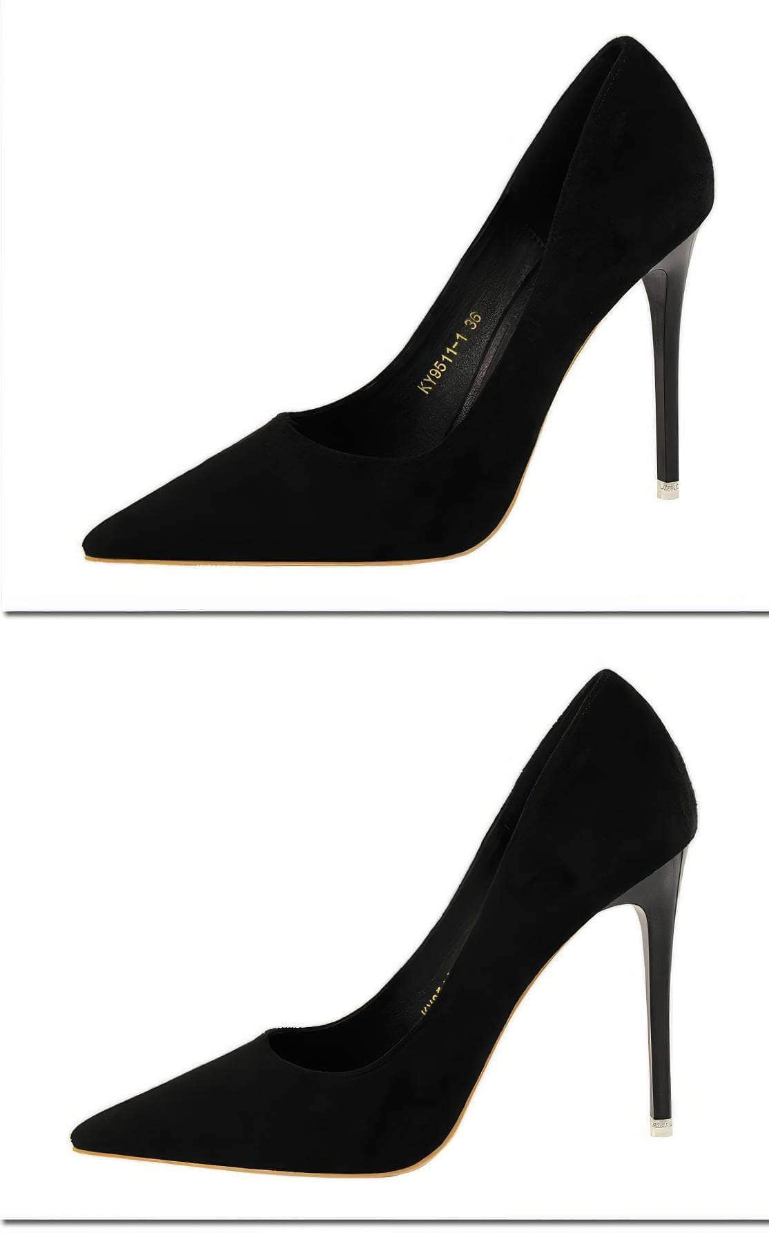 Suede Pointy Toe Pump Stiletto Heels