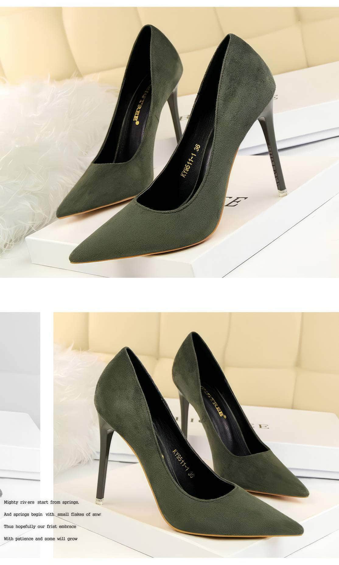 Suede Pointy Toe Pump Stiletto Heels